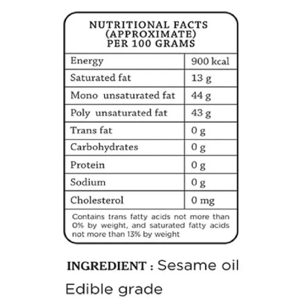 Klf Gingelly Oil - Tilnad 100percent Pure, 1000 ml Pouch-5.webp